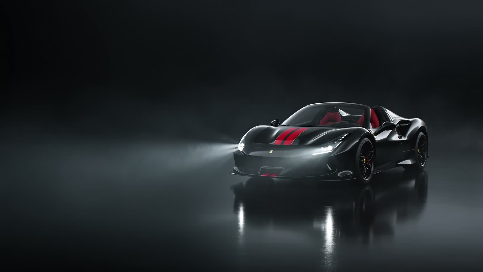 Rovan website cover featuring a Ferrari in a dark studio